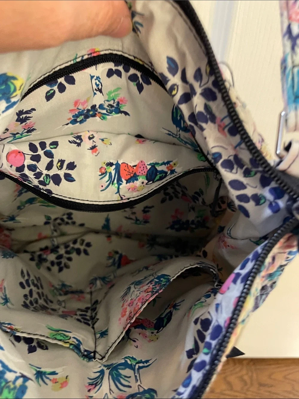 Vera Bradley Floral Quilted Crossbody in Navy, Teal & Pink